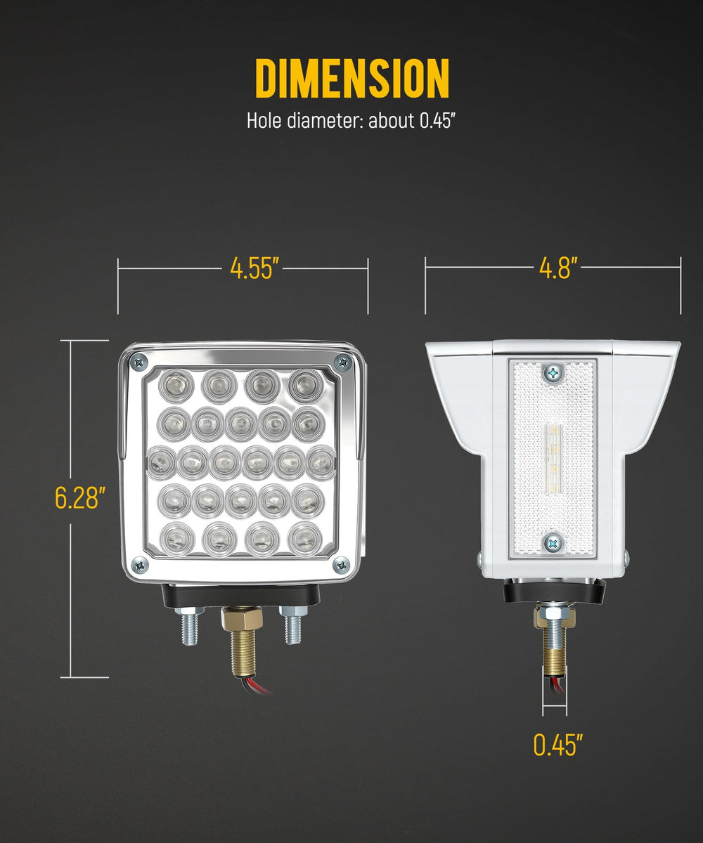 Partsam heavy-duty chrome housing ensures durability in rugged conditions.
