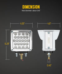 Partsam heavy-duty chrome housing ensures durability in rugged conditions.