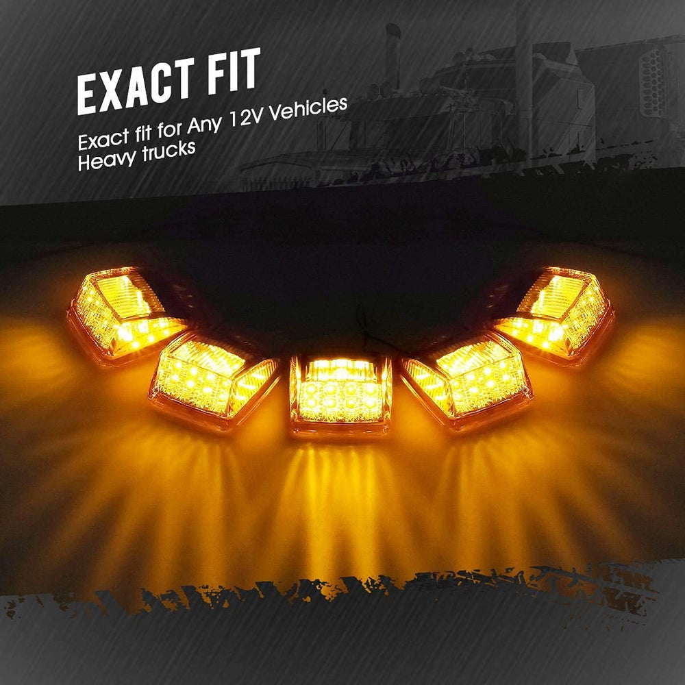 Partsam heavy-duty truck 17LED cab marker in amber yellow