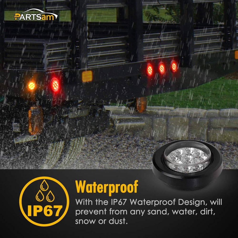 Partsam heavy-duty truck marker light with grommet for installation