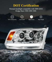 Partsam IP67 waterproof seal keeps headlights protected in rain and puddles.