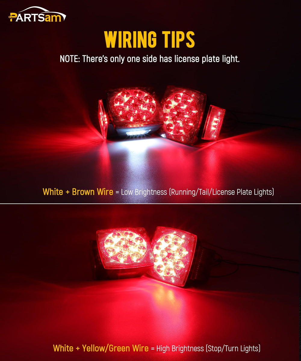 Partsam IP68 waterproof trailer light with durable lens for harsh weather.
