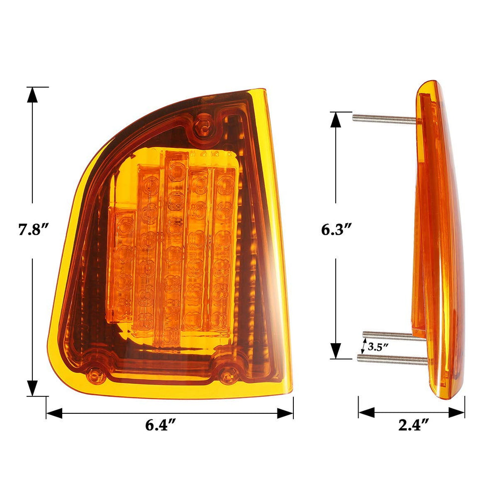 Partsam Kenworth amber LED front light assembly with durable, weather-ready construction.