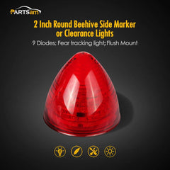 Partsam 2-inch red beehive LED with 9 diodes for brighter marker.