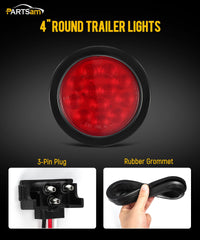 Partsam 4-inch white LED trailer light as backup light for reverse illumination.