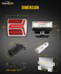 Partsam trailer lights kit packaging contents and included components