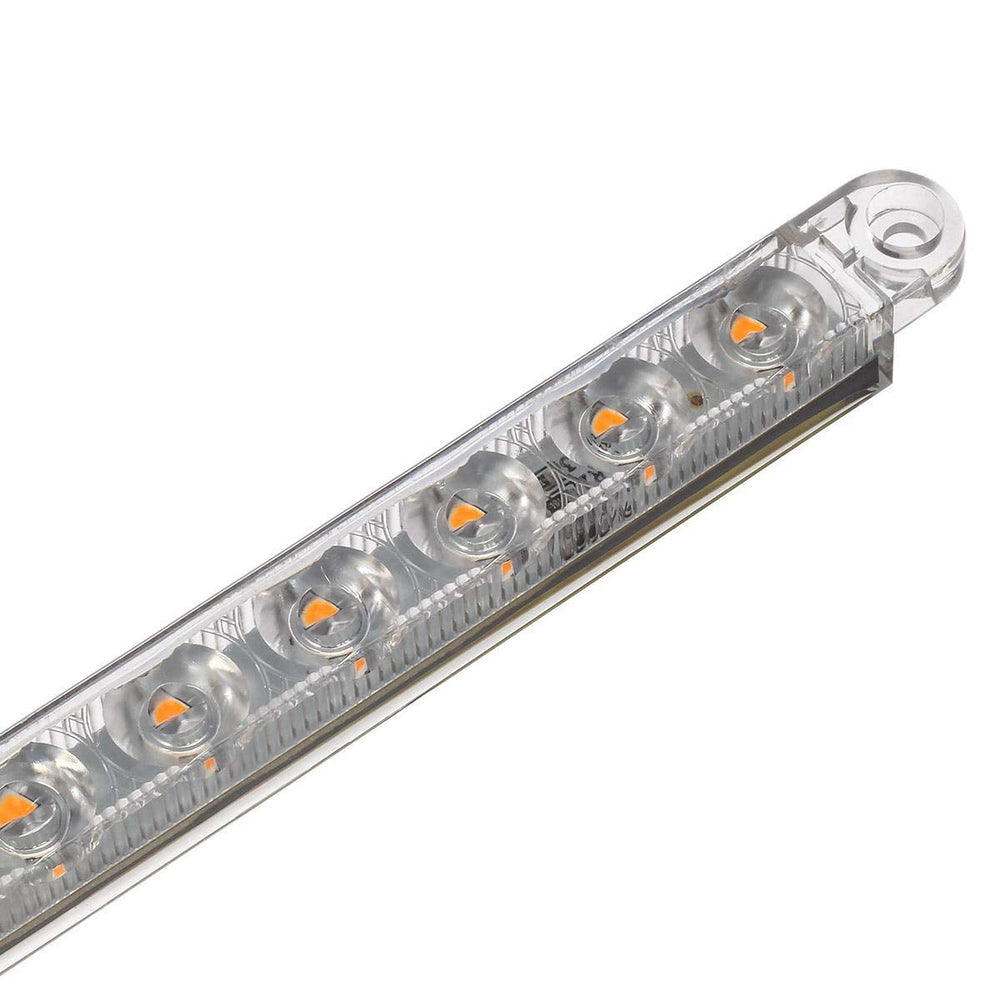 Partsam chrome-bezel LED light bar close-up highlighting durable waterproof seal