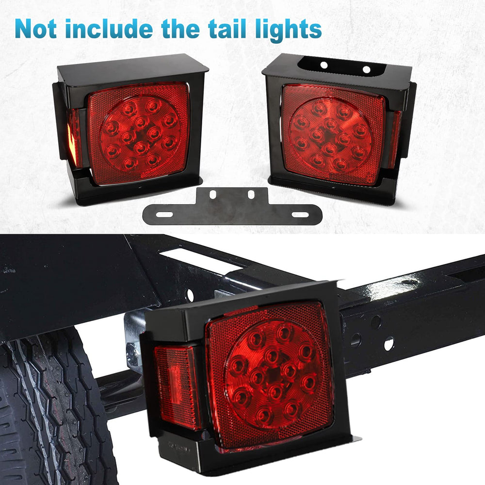 Partsam includes two mounting boxes and license plate bracket for trailer-ready kit