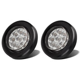 Partsam 2in clear-red flush-mount mini-reflex lights with grommet for durable trailer visibility.