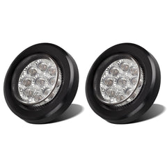 Partsam 2in clear-red flush-mount mini-reflex lights with grommet for durable trailer visibility.