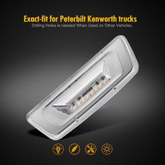 Partsam Peterbilt 576 LH side marker light for clear amber signaling