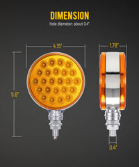Partsam post-mount round light installed on a heavy-duty truck fender.