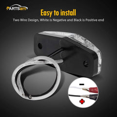 Partsam rectangular 2.5-inch LED trailer light for surface mounting.