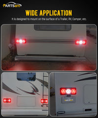 Partsam slim profile taillight sealing with gasket for weather resistance.