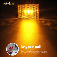 Partsam LED trailer light with reflector offers durable, corrosion-resistant performance.
