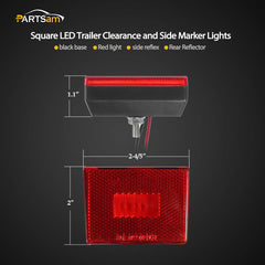 Partsam rectangular 3LED trailer light delivering bright, reliable signal.