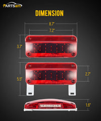 Partsam mounted light on trailer showing surface-mount design for easy install.