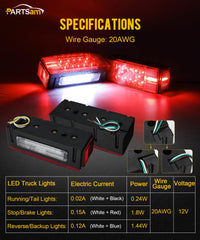 Partsam rectangular trailer light dimensions suit large trailers for a precise fit.