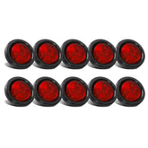 Partsam red 2-inch round marker light front view with reflex lens improves visibility.
