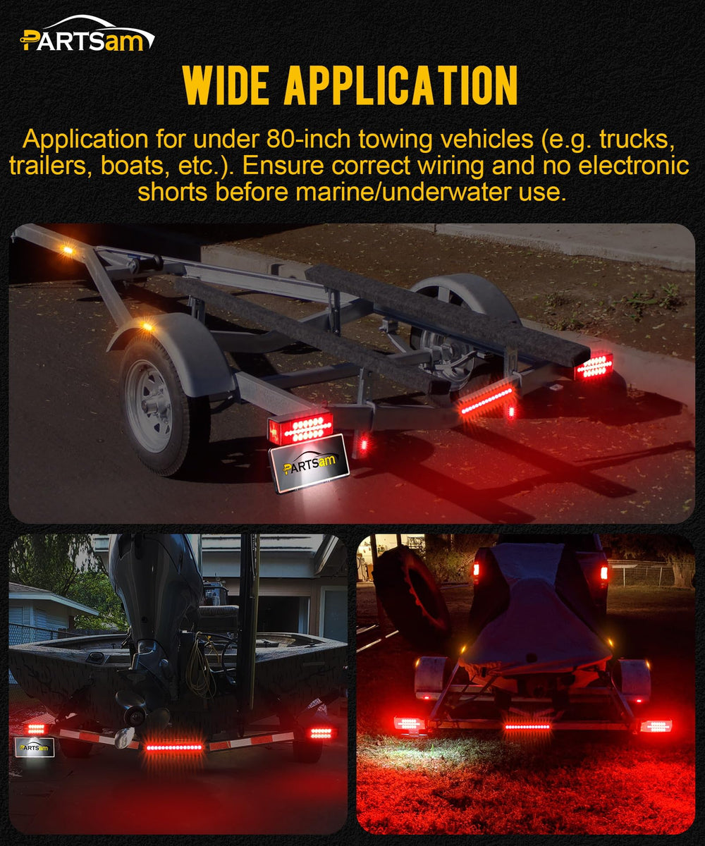 Partsam red two-inch side marker improving stop visibility