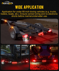 Partsam red two-inch side marker improving stop visibility