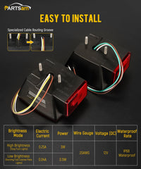 Partsam red clear lens trailer light adds high visibility on the road.