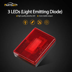 Partsam red square trailer light with reflector improves rear signaling.