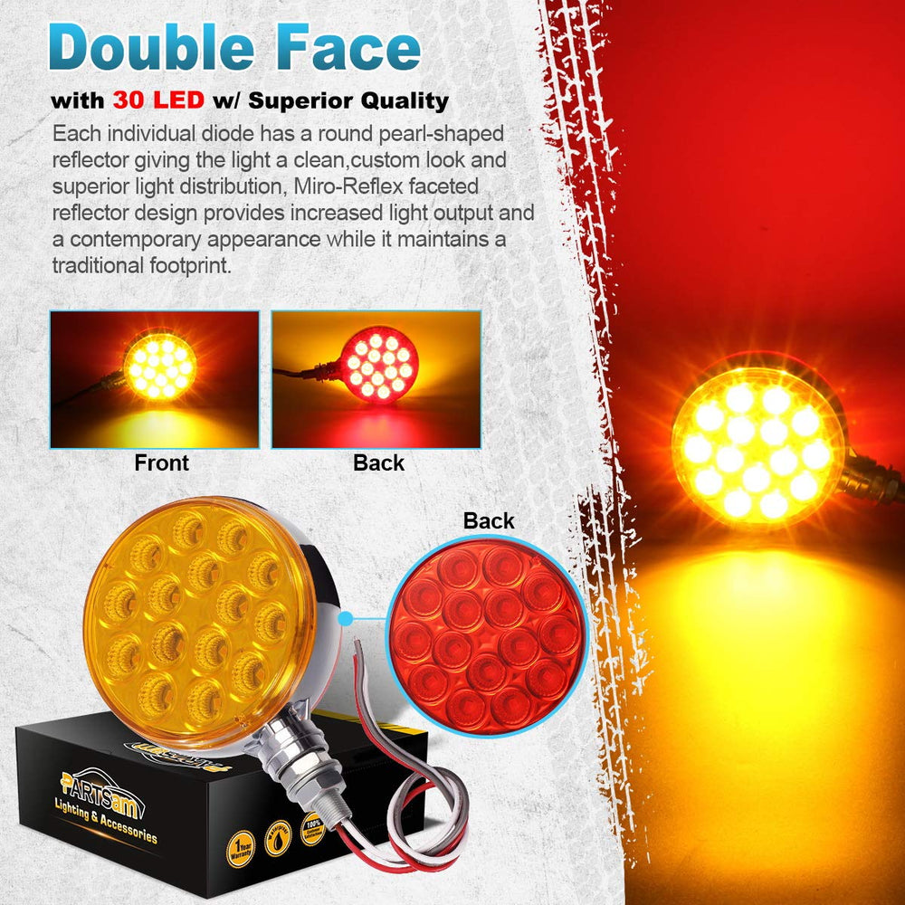 Partsam right-side fender light with amber forward and red rear.