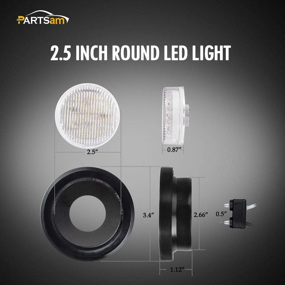 Partsam round LED light for trailers, ideal on bumpers and rear panels