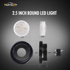 Partsam round LED light for trailers, ideal on bumpers and rear panels