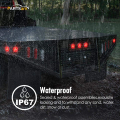 Partsam sealed waterproof housing maintains performance in rain and washdowns.
