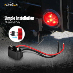 Partsam flush-mount round light for trailers in low-profile installation