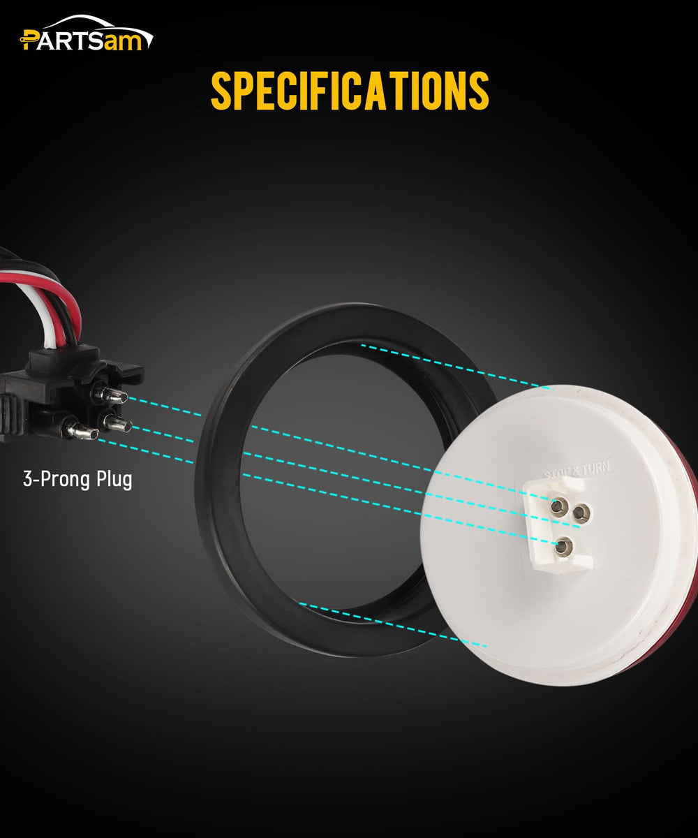 Partsam 4.5-inch hole guide for installing round LED trailer lights.