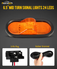 Partsam rubber-mounted mid-turn signal light provides steady signaling for trucks