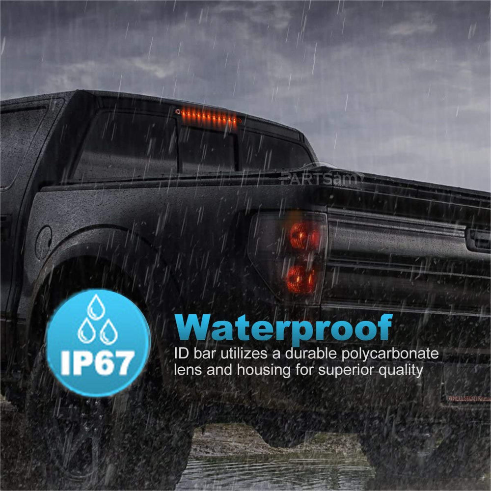 Partsam RV brake light with red lens improves visibility during stops.