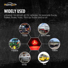 Partsam 4-LED 12V marker light supports durable hardwired installation on trucks.