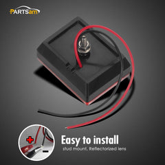 Partsam rectangular side-marker light for safe lane changes.