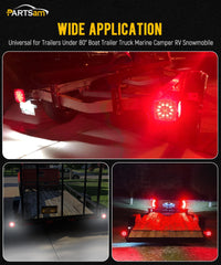 Partsam IP68-durability square trailer light demonstrates waterproof housing for harsh weather.