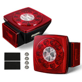Partsam square LED trailer light left side with multi-function signals for trailers under 80 inches.