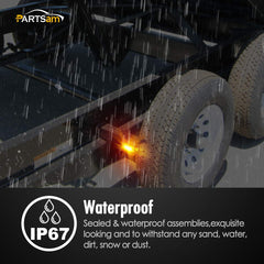 Partsam stud-mount marker light for easy surface installation.