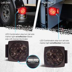 Partsam submersible square LED trailer light wiring pigtail for easy trailer wiring.