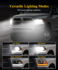 Partsam switchback turn signal with white DRL and amber signal for clear visibility.
