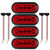 Partsam trailer LED red oval 6inch front view for nighttime visibility