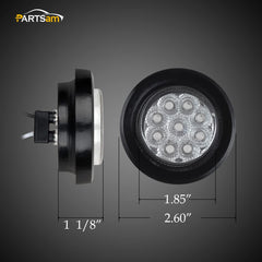 Partsam trailer light, 2-inch round, flush mount.