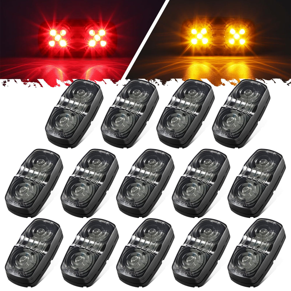 Partsam double-bullseye red and amber trailer marker LEDs boost highway visibility.