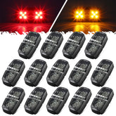 Partsam double-bullseye red and amber trailer marker LEDs boost highway visibility.