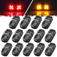 Partsam double-bullseye red and amber trailer marker LEDs boost highway visibility.