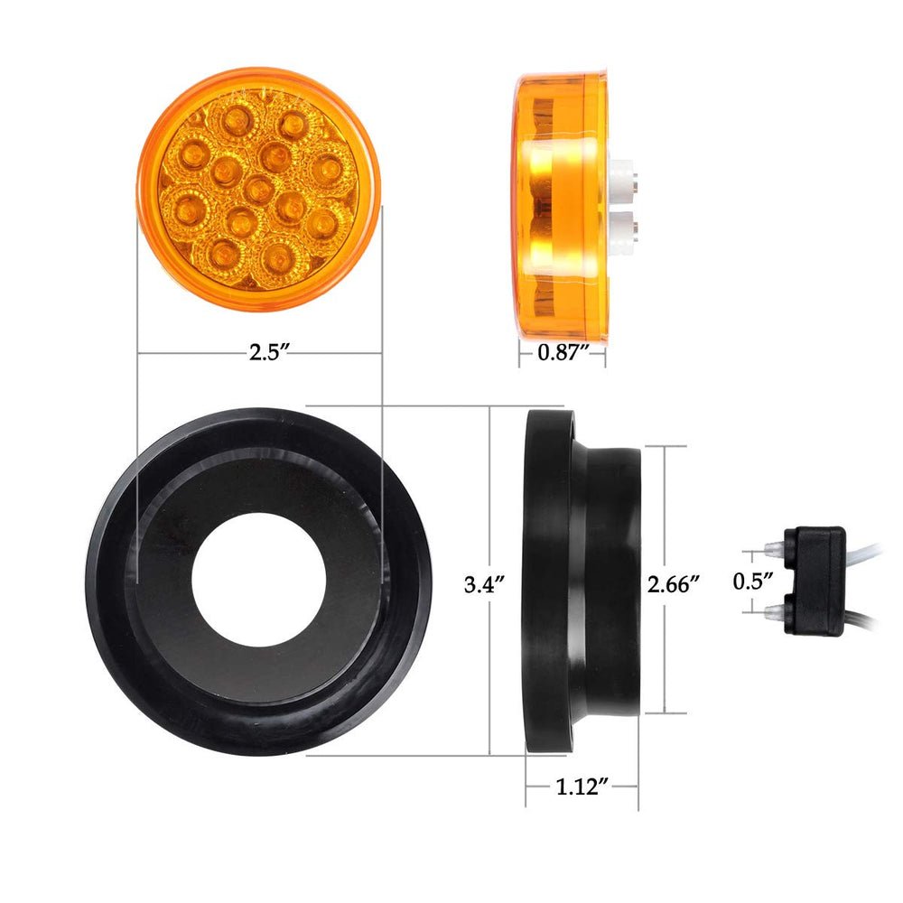 Partsam 12V LED marker lights for trucks trailers and RVs.