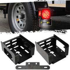 Partsam trailer tail light mounting box left in black steel for durable mounting
