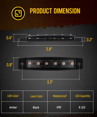 Partsam side-mount strobe light for trailers, trucks, and RVs.